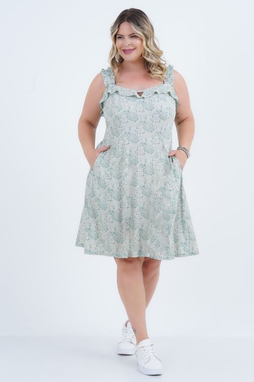 Vestido Plus Size Feminino Juno Médio