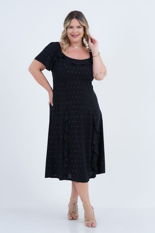 Vestido Plus Size Feminino Midi Aurora
