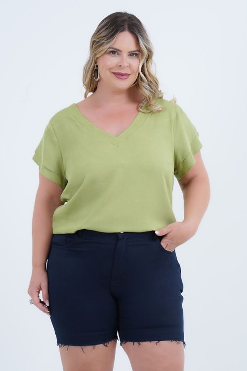 Blusa Plus Size Feminino Manga Curta Venice