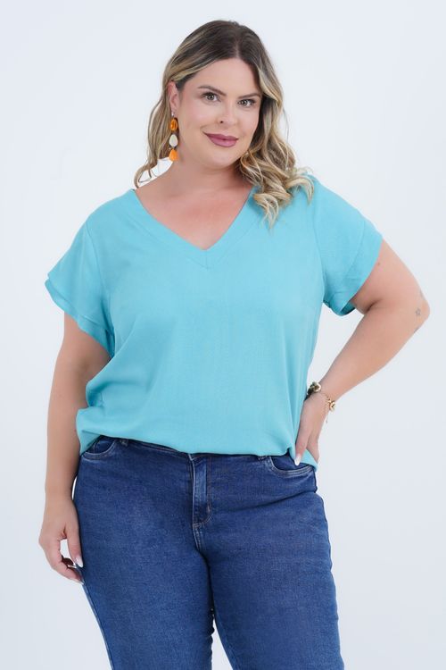 Blusa Plus Size Feminino Manga Curta Venice