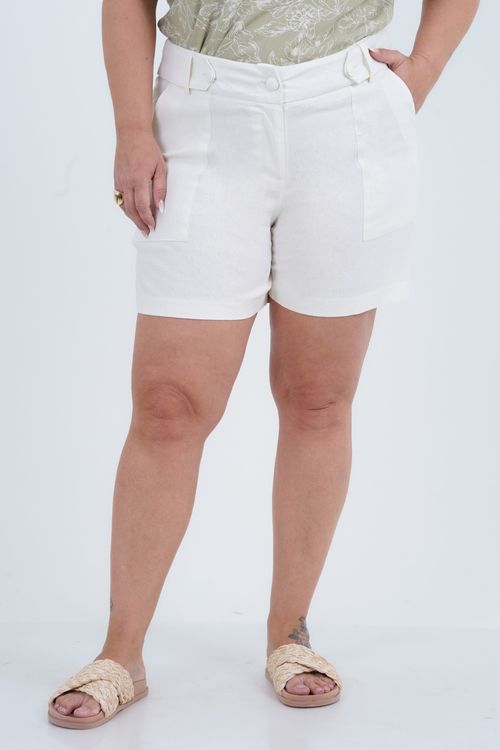 Shorts Plus Size Feminino Linho Pinot