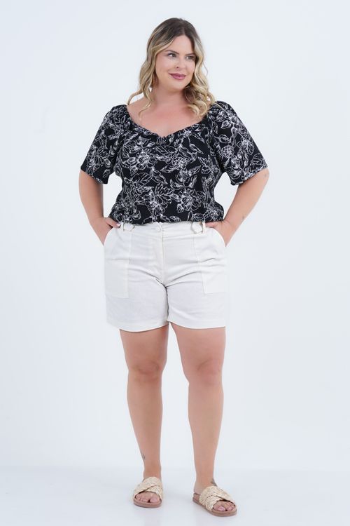 Blusa Plus Size Feminino Suavidade Manga Curta