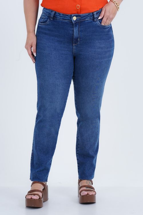 Calça Slim Plus Size Feminino Ajuste Jeans