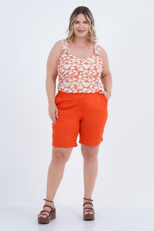 Regata Plus Size Feminino Linho Lina