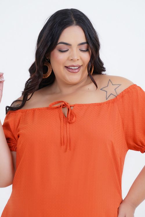 Vestido Plus Size Feminino Ombros Médio