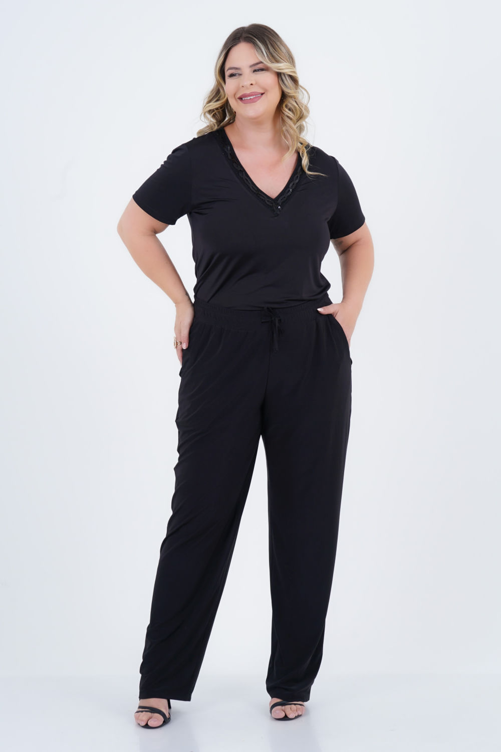Blusa Plus Size Feminino Aconchego Manga 3/4