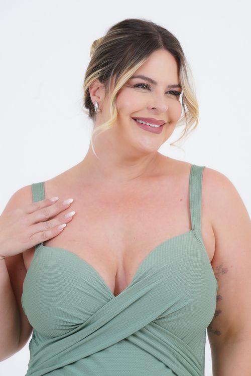 Maiô Plus Size Feminino Textura Marina