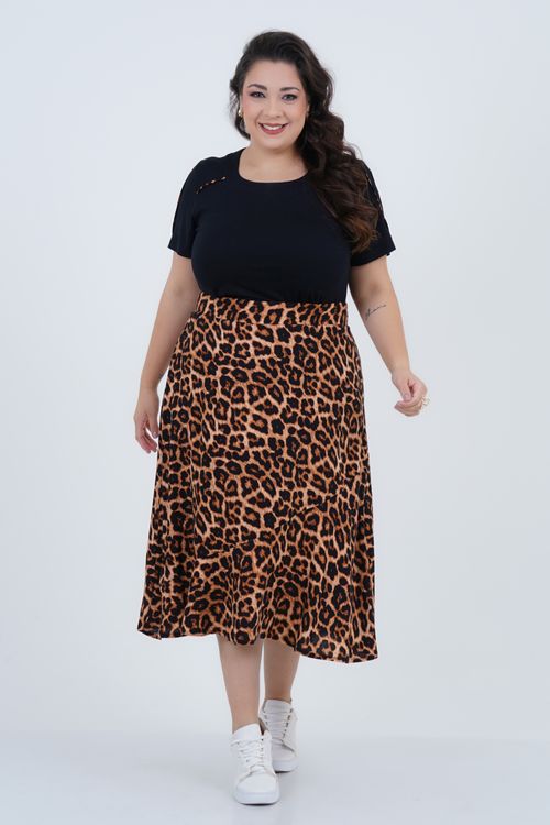 Blusa Plus Size Feminino Manga Curta Coragem