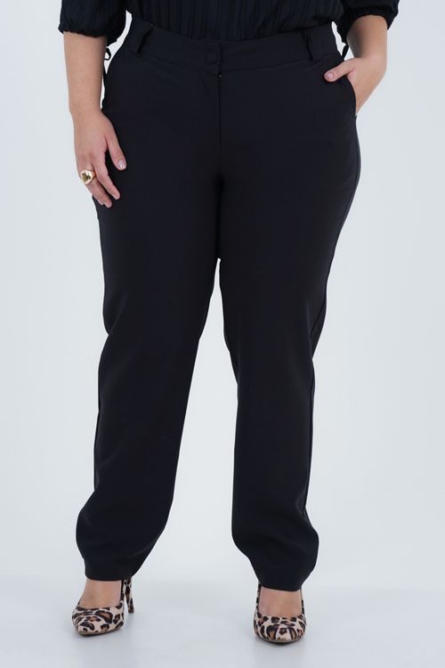 Calça Plus Size Feminino Reta Alfaiataria Elegance