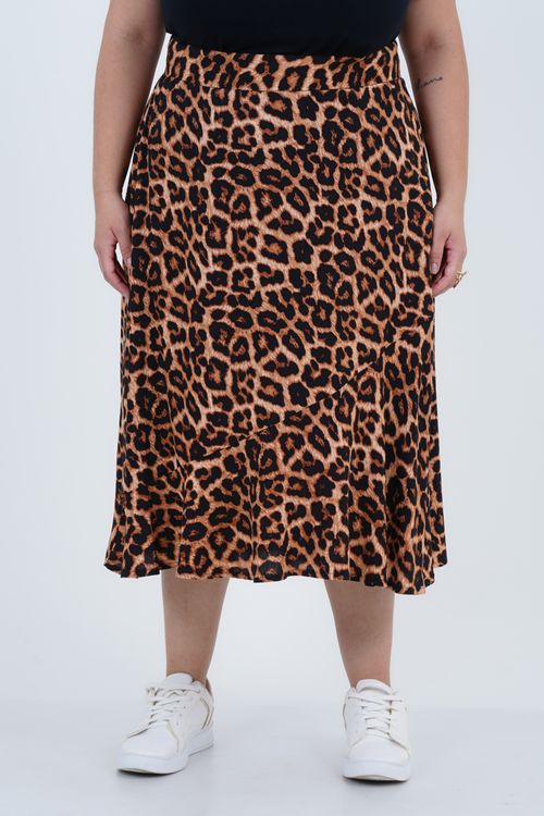 Saia Plus Size Feminino Midi Coragem