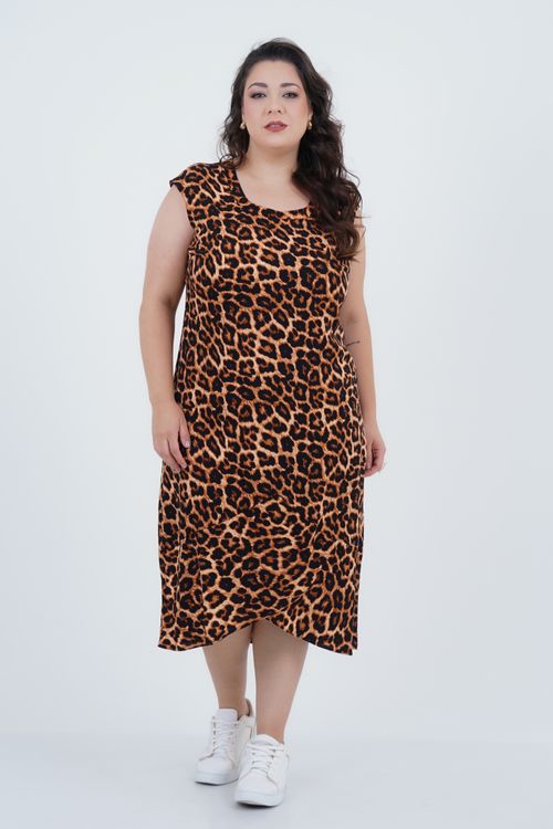 Vestido Plus Size Feminino Midi Valente