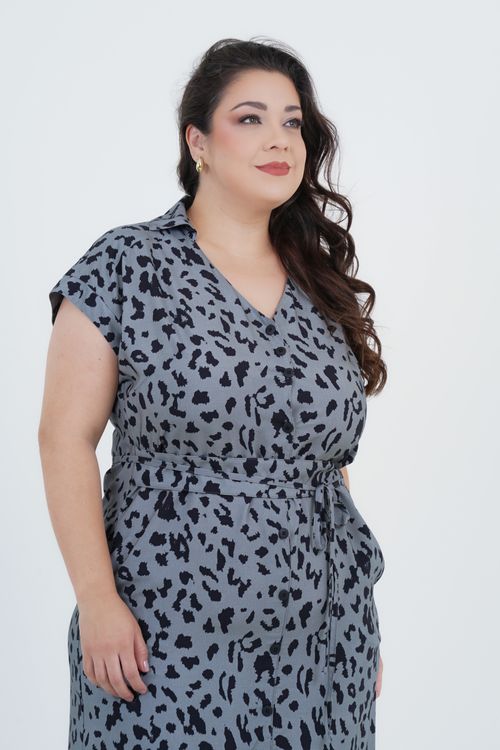 Vestido Plus Size Feminino Midi Esbelto