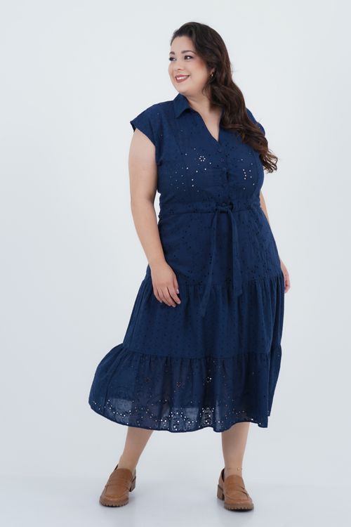 Vestido Plus Size Feminino Midi Laise União