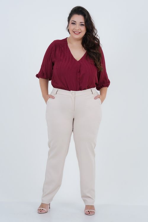 Blusa Plus Size Feminino Manga 3/4 Fábula