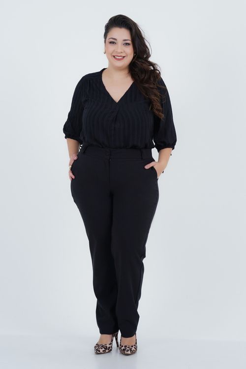 Blusa Plus Size Feminino Manga 3/4 Fábula