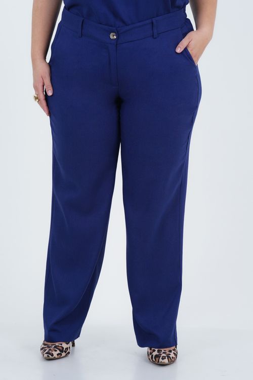 Calça Plus Size Feminino Reta Linho Carinho