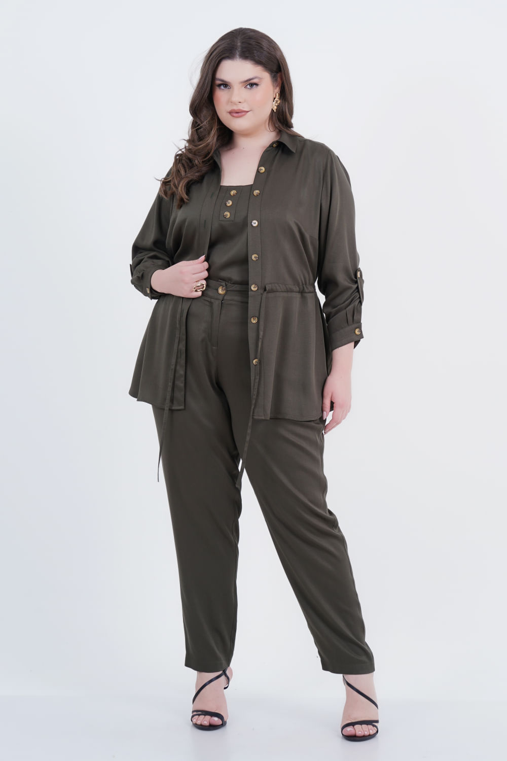 Camisão Plus Size Feminino Manga Longa Melodia