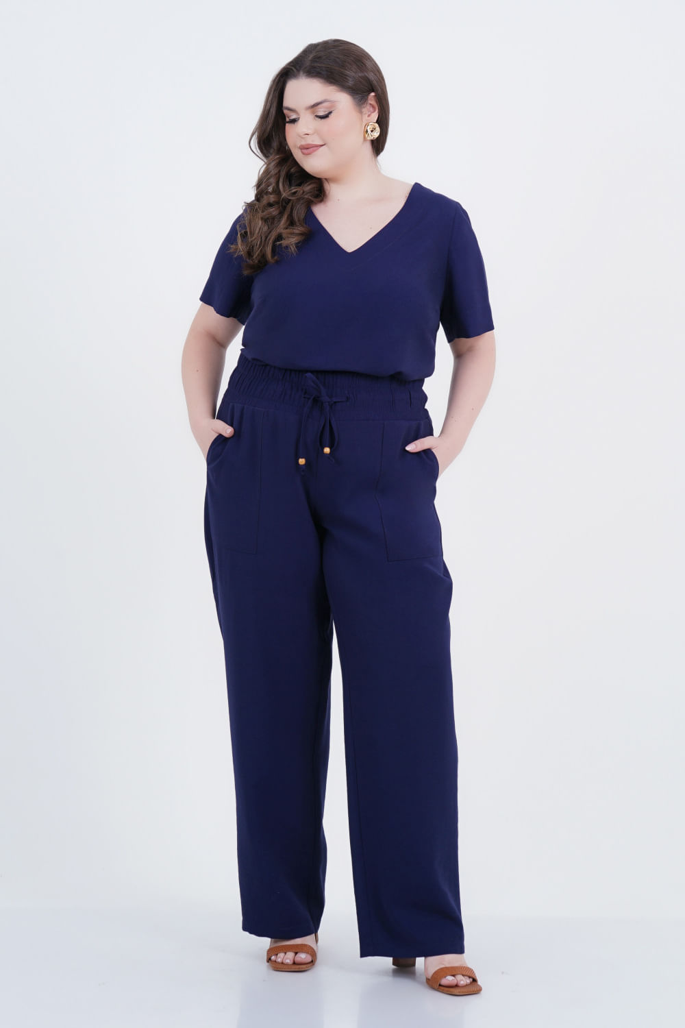 Blusa Plus Size Feminino Manga Curta Conforto