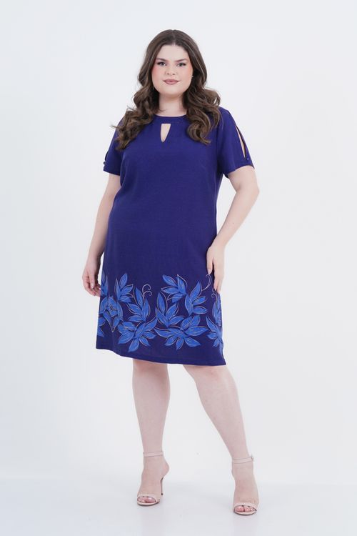 Vestido Plus Size Feminino Médio Linho Beleza