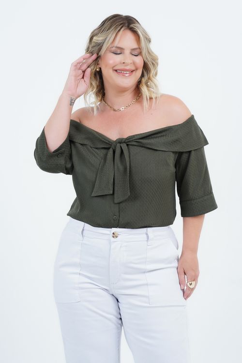 Blusa Plus Size Feminino Manga 3/4 Devaneio