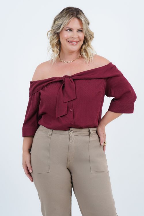 Blusa Plus Size Feminino Manga 3/4 Devaneio