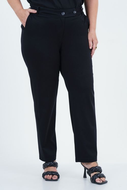 Calça Plus Size Feminino Reta Trama