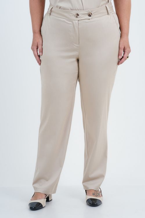 Calça Plus Size Feminino Reta Trama