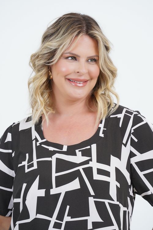 Vestido Plus Size Feminino Midi Aresta