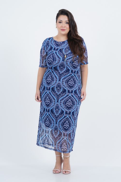 Vestido Plus Size Feminino Longo Tule Véu