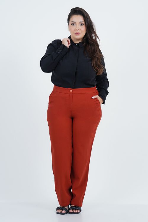 Camisa Plus Size Feminino Manga Longa Atemporal