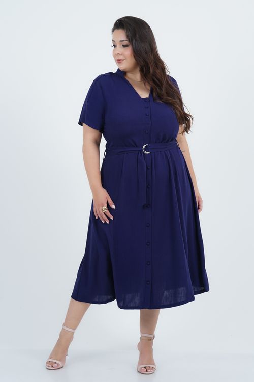 Vestido Plus Size Feminino Midi Elos