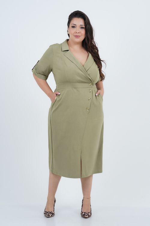 Vestido Plus Size Feminino Midi Ângulo