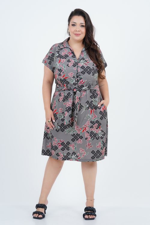 Vestido Plus Size Feminino Médio Sakura