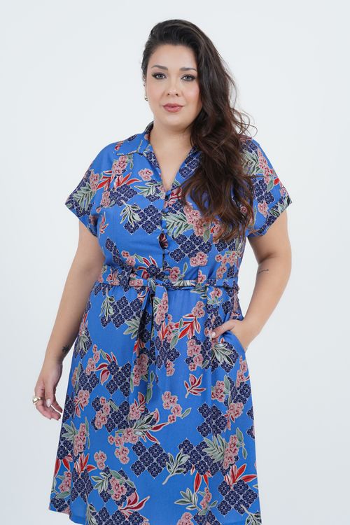 Vestido Plus Size Feminino Médio Sakura