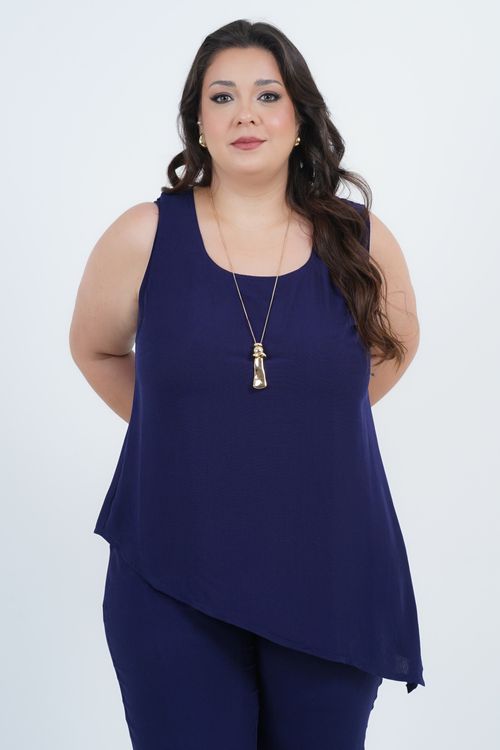 Blusa Plus Size Feminino Assimetria