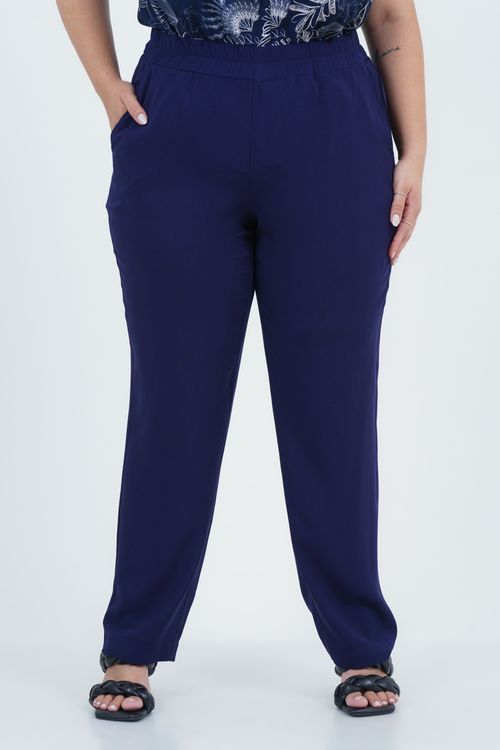 Calça Plus Size Feminino Reta Assimetria
