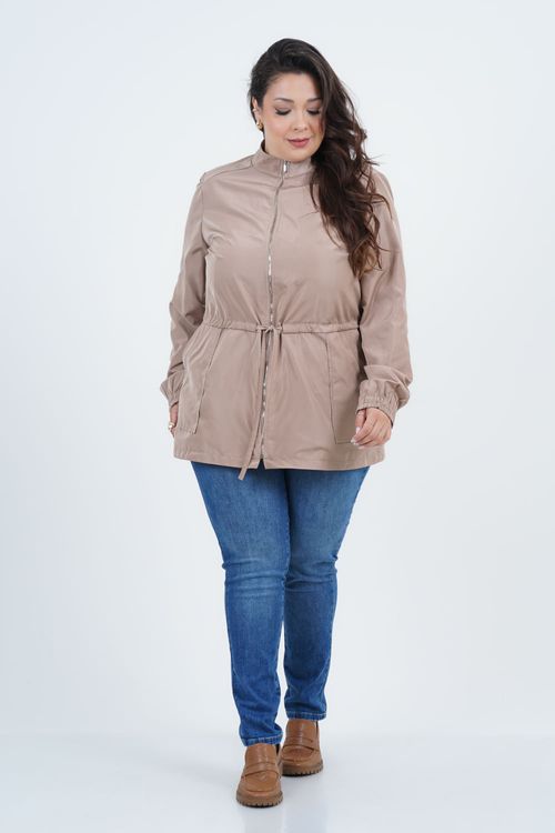 Casaco Corta-Vento Plus Size Feminino Manga Longa Refúgio