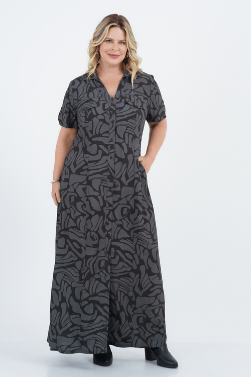 Vestido Plus Size Feminino Longo Intenso