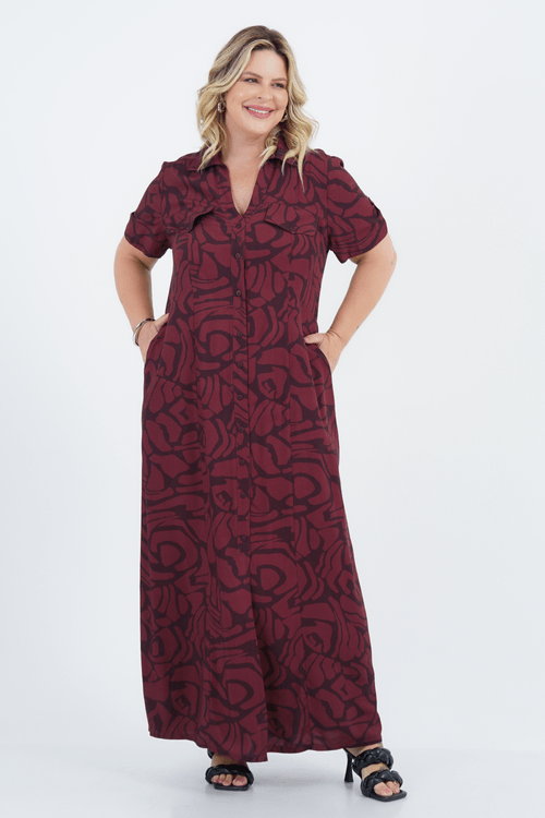 Vestido Plus Size Feminino Longo Intenso