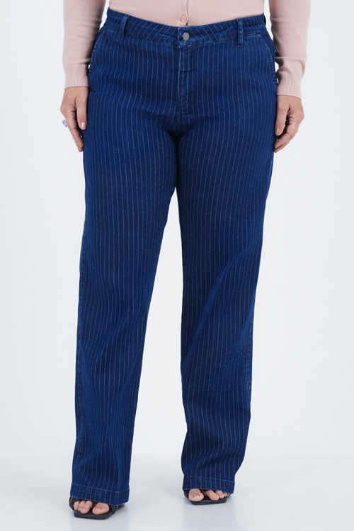 Calça Plus Size Feminino Reta Jeans Royal