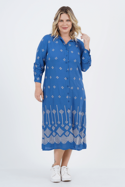 Vestido Plus Size Feminino Midi Laise Fascínio