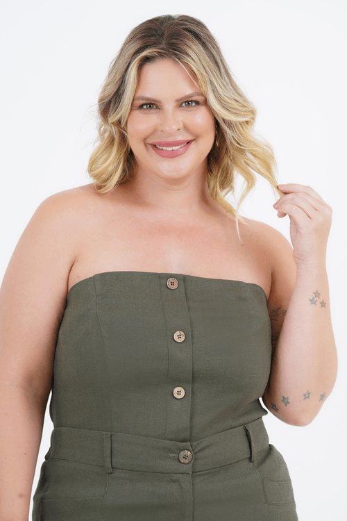 Blusa Tomara-Que-Caia Plus Size Feminino Linho Origem