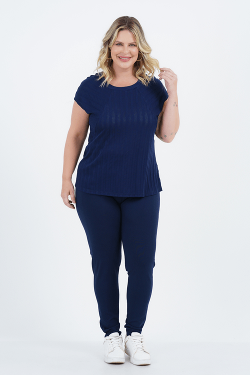 Blusa Plus Size Feminino Manga Curta Calma