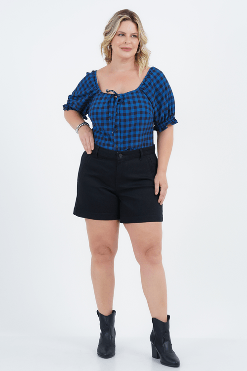 Blusa Plus Size Feminino Manga 3/4 Diversão