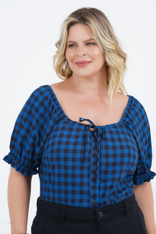 Blusa Plus Size Feminino Manga 3/4 Diversão