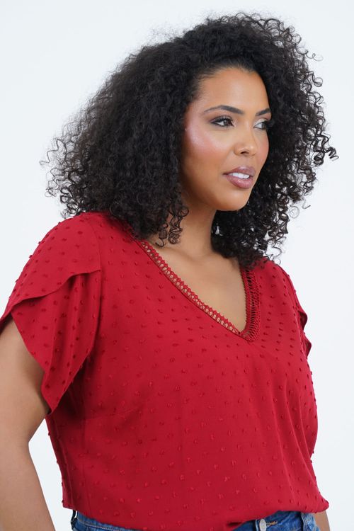 Blusa Plus Size Sereno Manga Curta