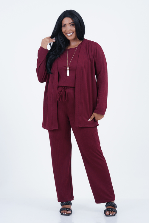 Cardigã Plus Size Feminino Manga Longa Tricot
