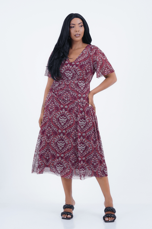 Vestido Plus Size Feminino Midi Tule Aroma