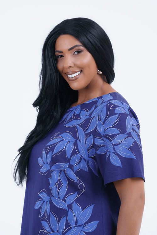 Vestido Plus Size Feminino Médio Linho Flora