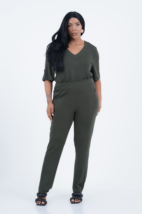 Calça Plus Size Feminino Slim Emoção